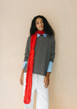 TBCo - Merino Wool Skinny Scarf in Red Ruffle - HAYGEN