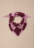 TBCO - Merino Wool Triangle Scarf in Pink Argyle - HAYGEN