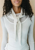TBCo - Merino Wool Triangle Scarf in White Pointelle - HAYGEN