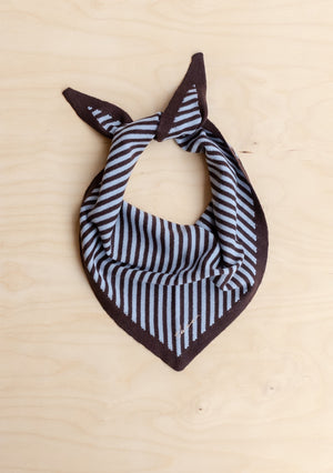 TBCo - Merino Triangle Scarf Blue & Brown Stripe - HAYGEN