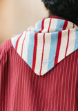 TBCo - Merino Wool Triangle Scarf in Blue & Red Stripe - HAYGEN