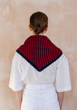 Tbco - Merino Triangle Scarf - Navy & Red Stripe - HAYGEN