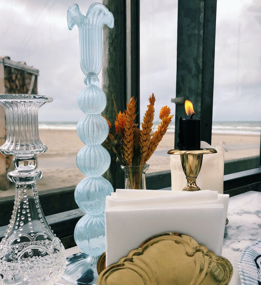 Anna + Nina - Cloudy Glass Candle Holder - HAYGEN