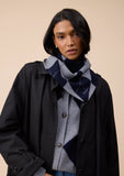 TBCO - Merino Wool Triangle Scarf in Navy Argyle - HAYGEN