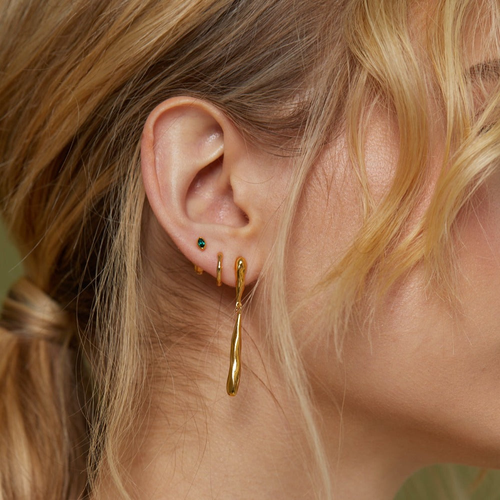 Organic Droplet Earring - Gold - HAYGEN