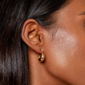 Tapered Domed Hoop Earrings - Gold - HAYGEN
