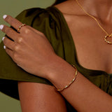 Ribbon Twist Bangle - Gold - HAYGEN
