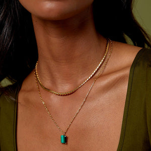 Malachite Claw Set Necklace - Gold - HAYGEN