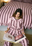 TBCo - Cropped Cotton Pyjamas in Pink & Burgundy Stripe - HAYGEN