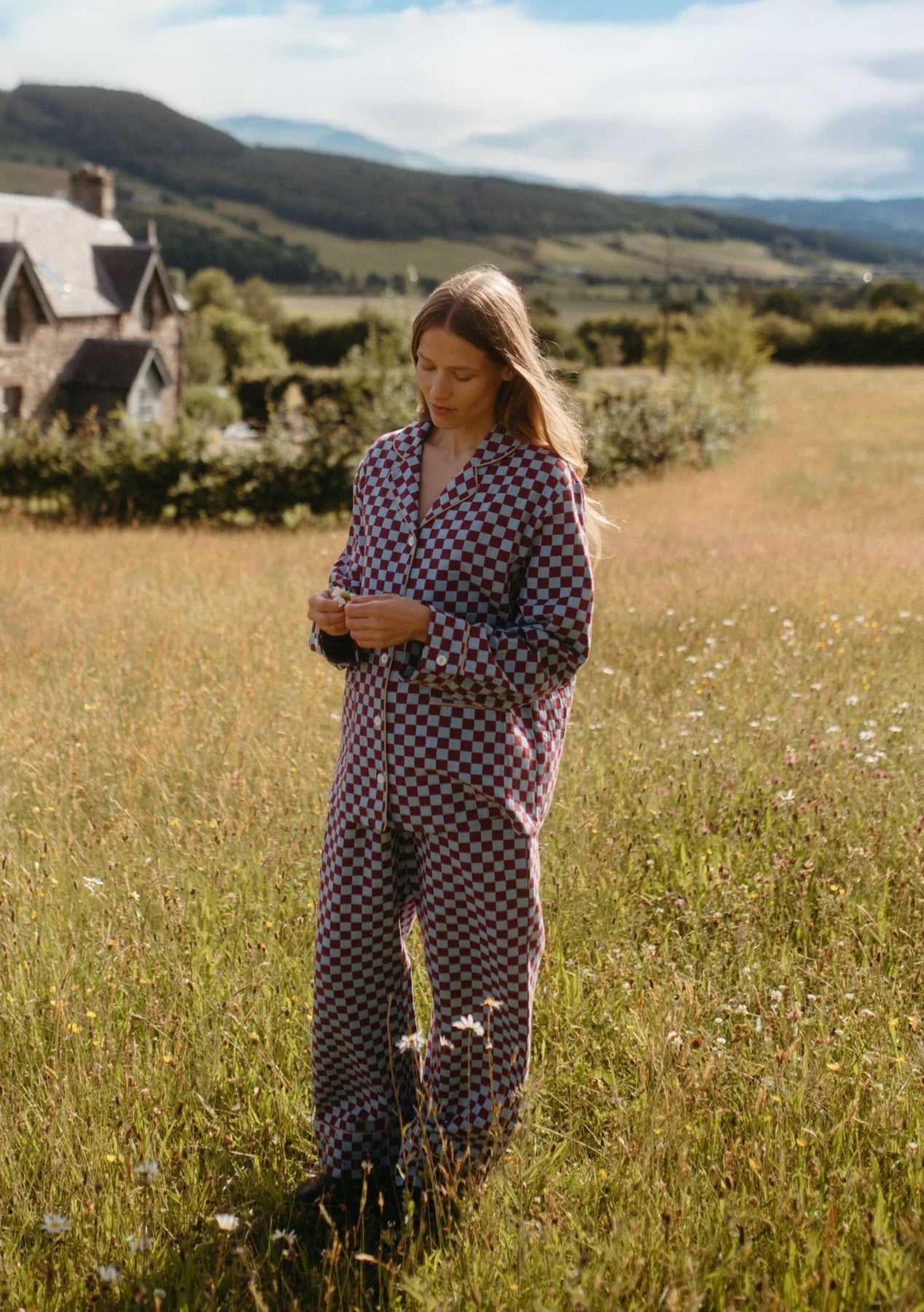 Tbco - Cotton Pyjamas Blue Checkerboard