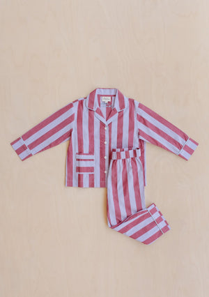Tbco - Cotton Kids Pyjamas  Lilac Stripe - 4/6 years
