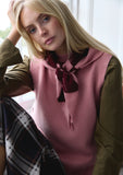 TBCO - Merino Wool Triangle Scarf in Pink Argyle - HAYGEN