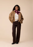 TBCO - Merino Wool Triangle Scarf in Pink Argyle - HAYGEN