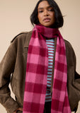 TBCO - Lambswool Skinny Scarf in Pink & Burgundy Gingham - HAYGEN