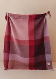 TBCO -Recycled Wool Blanket in Burgundy Waffle Block Check - HAYGEN