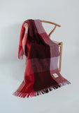 TBCO -Recycled Wool Blanket in Burgundy Waffle Block Check - HAYGEN