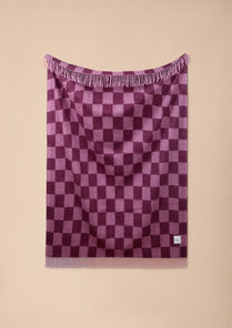 TBCO - Recycled Wool Blanket  Rose and Fig Checkerboard Product Image
