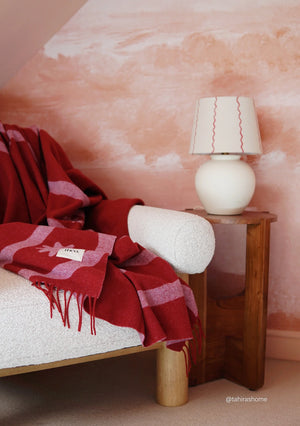 Tbco - Lambswool Blanket Red Wave Jacquard
