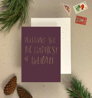 Imogen Owen - WISHING YOU THE HAPPIEST OF HOLIDAYS (PLUM) CARD - HAYGEN