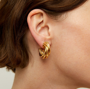 Gas Bijoux - Atik Hoop earrings mini - Gold - HAYGEN