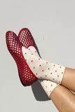 Le Bon Shoppe - Sneaker socks - Polka Dot Cream/Red - HAYGEN