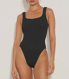 Hunza G - Square Neck Swimsuit - Black - HAYGEN