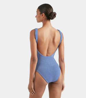 Hunza G - Square Neck Swimsuit - Cornflower Blue - HAYGEN