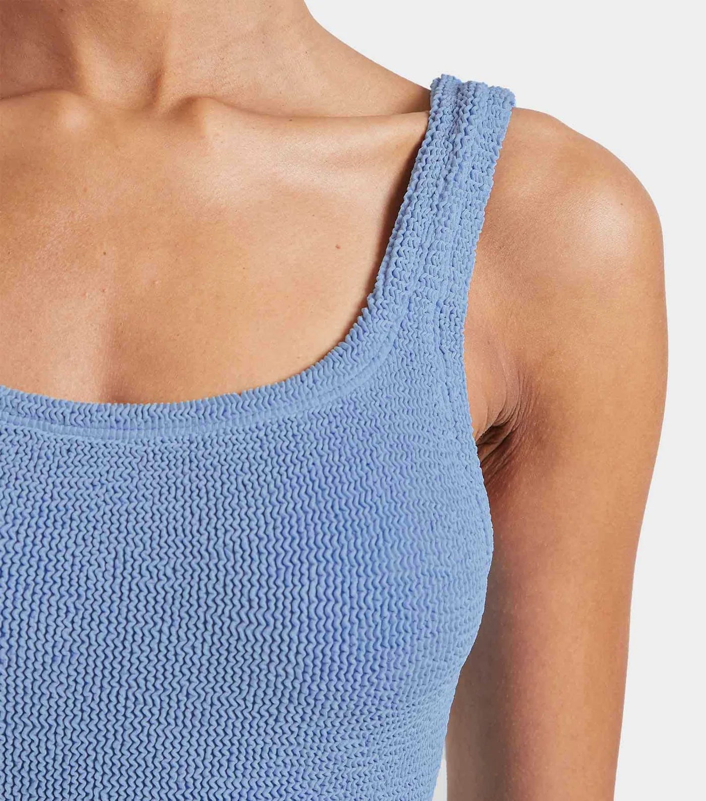 Hunza G - Square Neck Swimsuit - Cornflower Blue - HAYGEN