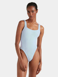 Hunza G - Square Neck Swim - Metallic Ice Blue - HAYGEN
