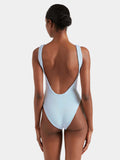 Hunza G - Square Neck Swim - Metallic Ice Blue - HAYGEN