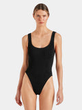 Hunza G - Square Neck Swimsuit - Black - HAYGEN