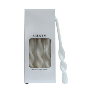 Ice White Twist Candles - set of 3 - HAYGEN