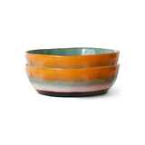 HK Living - 70s ceramics: pasta bowls "golden hour", set of 2