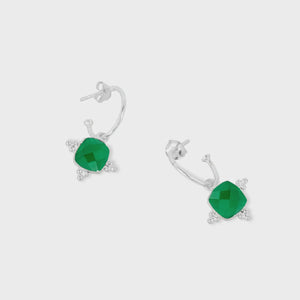 Asia Silver Green Onyx Earrings