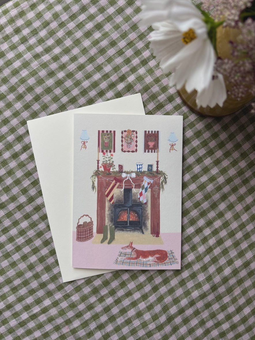 Harriet Watson - By the Fireplace Christmas Card