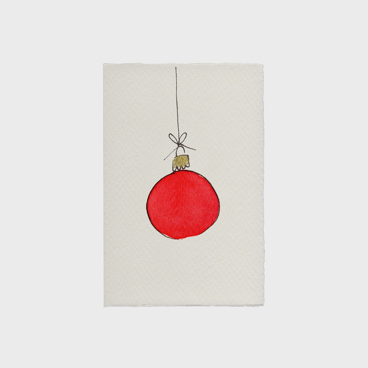 Scribble & Daub - Bauble Christmas Card - Red