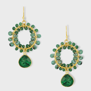 Talia Earrings Malachite Green