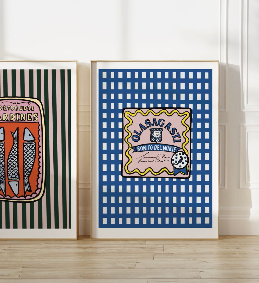 Gingham anchovies Print - A2 - HAYGEN