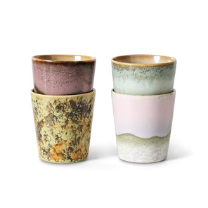 HKliving -70s Ceramics Coffee mugs set of 4 - Serendipity Product Image