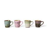 HK Living - 70s ceramics: espresso mugs Set of 4 - Brutalism