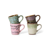 HK Living - 70s ceramics: espresso mugs Set of 4 - Brutalism - HAYGEN