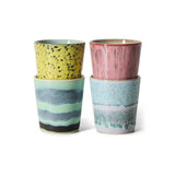 HK Living - 70s ceramics: coffee mugs artistic, set of 4
