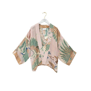 One Hundred Stars - Crane Plaster Pink Kimono
