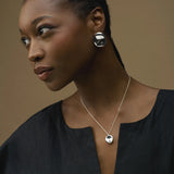 Oversized Statement Pebble Stud Earring - Silver - HAYGEN
