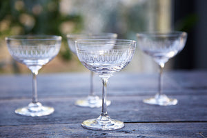 The Vintage List - Set of 2 Champagne saucers with Oval design - HAYGEN
