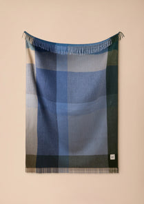 TBCO - Recycled Wool Blanket  Blue Waffle Block Check Product Image