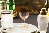 The Vintage List - Set of 4 Pink Champagne Glasses with Stars design - HAYGEN