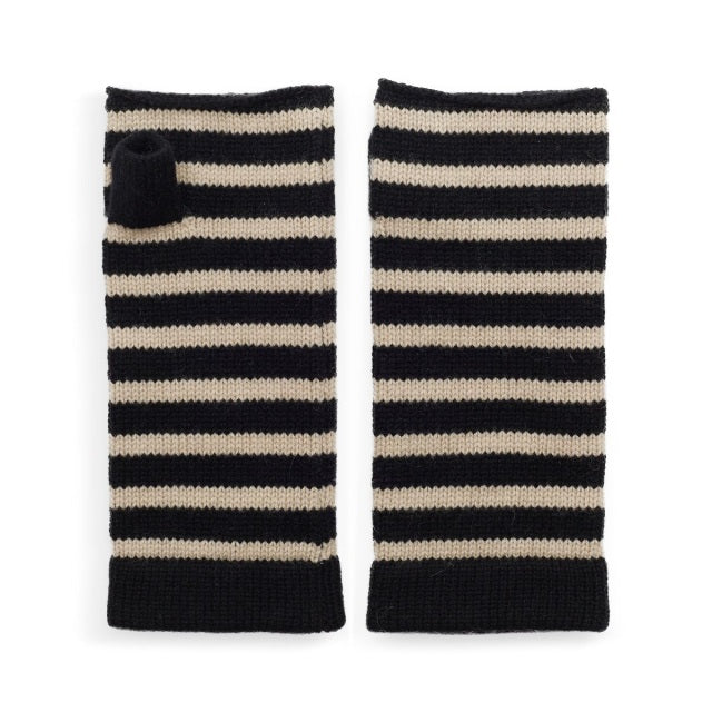 Somerville - Cashmere Wrist Warmer - Breton Black/Camel - HAYGEN