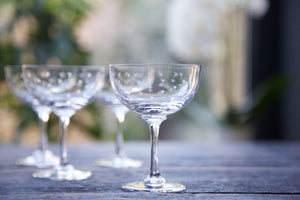 The Vintage List - Set of 2 Champagne Saucers with Stars design - HAYGEN
