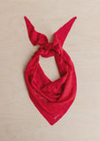 TBCo - Large Merino Wool Triangle Scarf in Red Pointelle - HAYGEN